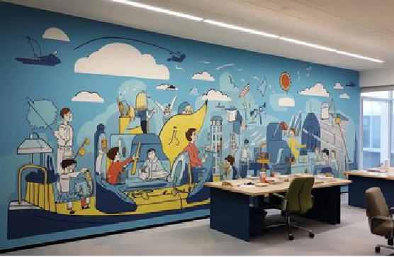 景谷办公室墙绘的特点。