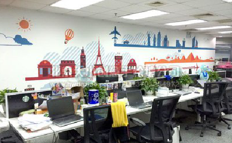 景谷教你设计办公室墙绘的方法。