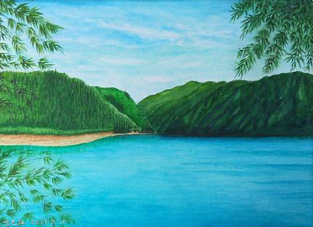 景谷在墙绘中,如何绘画绿水青山?